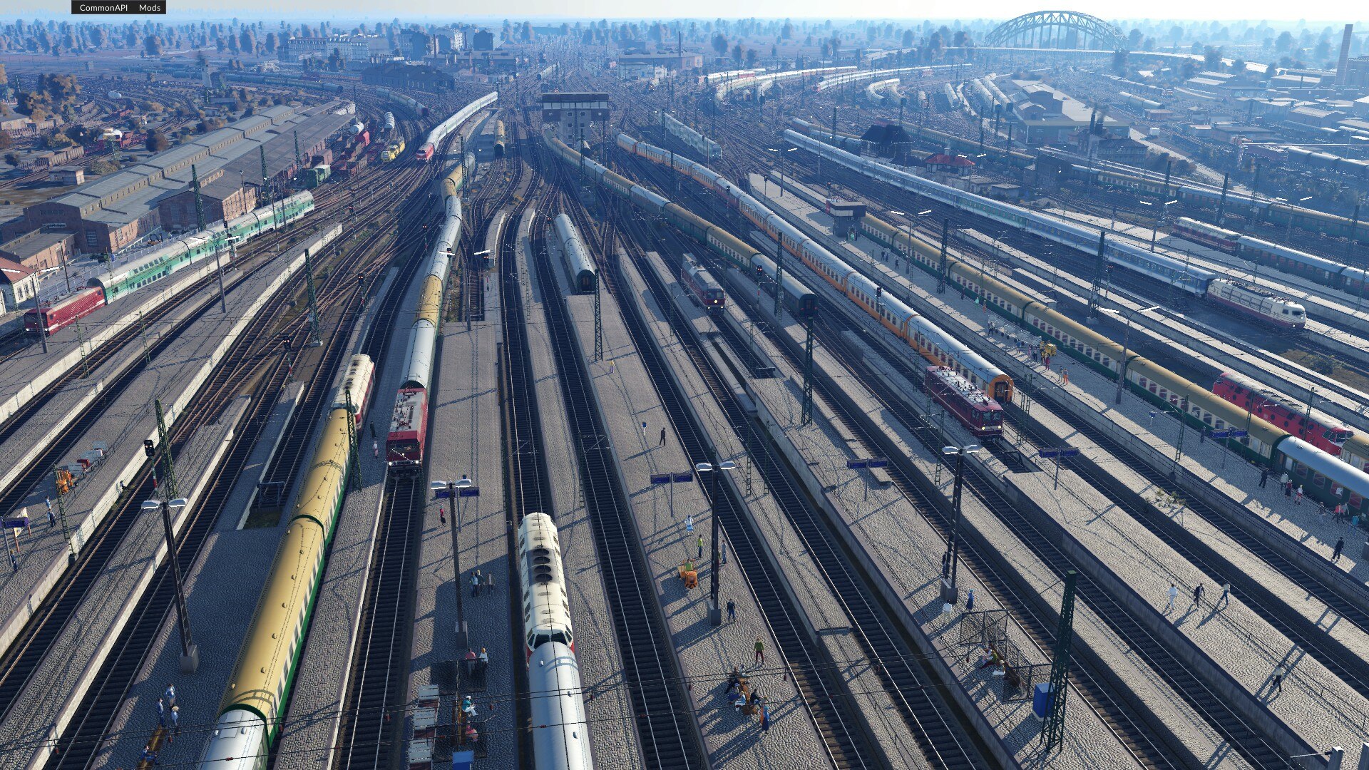 Leipzig HBF am Anfang der 90er, Blick vom Bahnhofsdach.