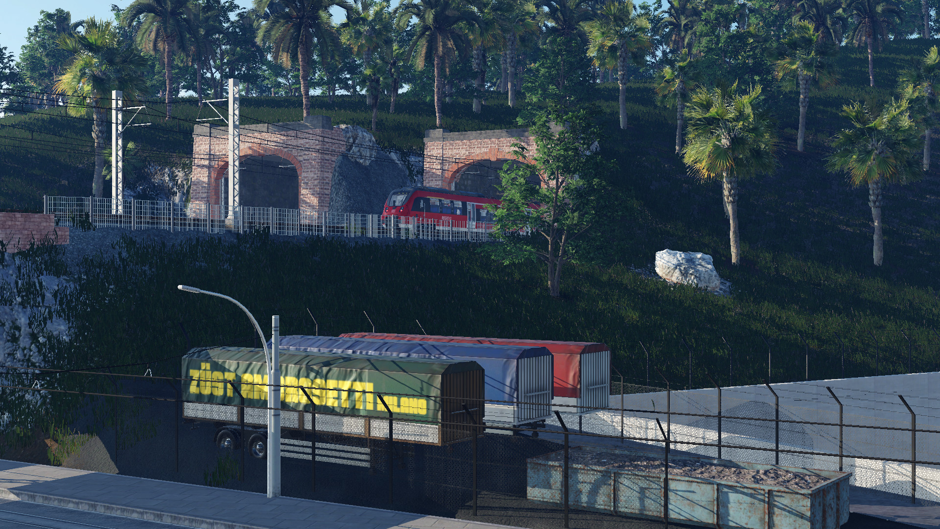 Blick hoch zum Tunnel