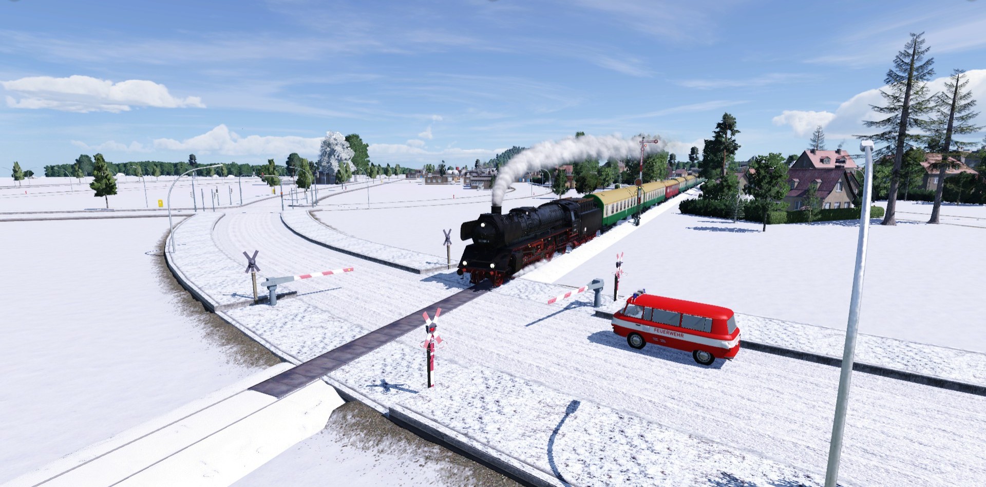 Winter bei der DR. 03 2186-9 fährt mit ihrem D-Zug aus