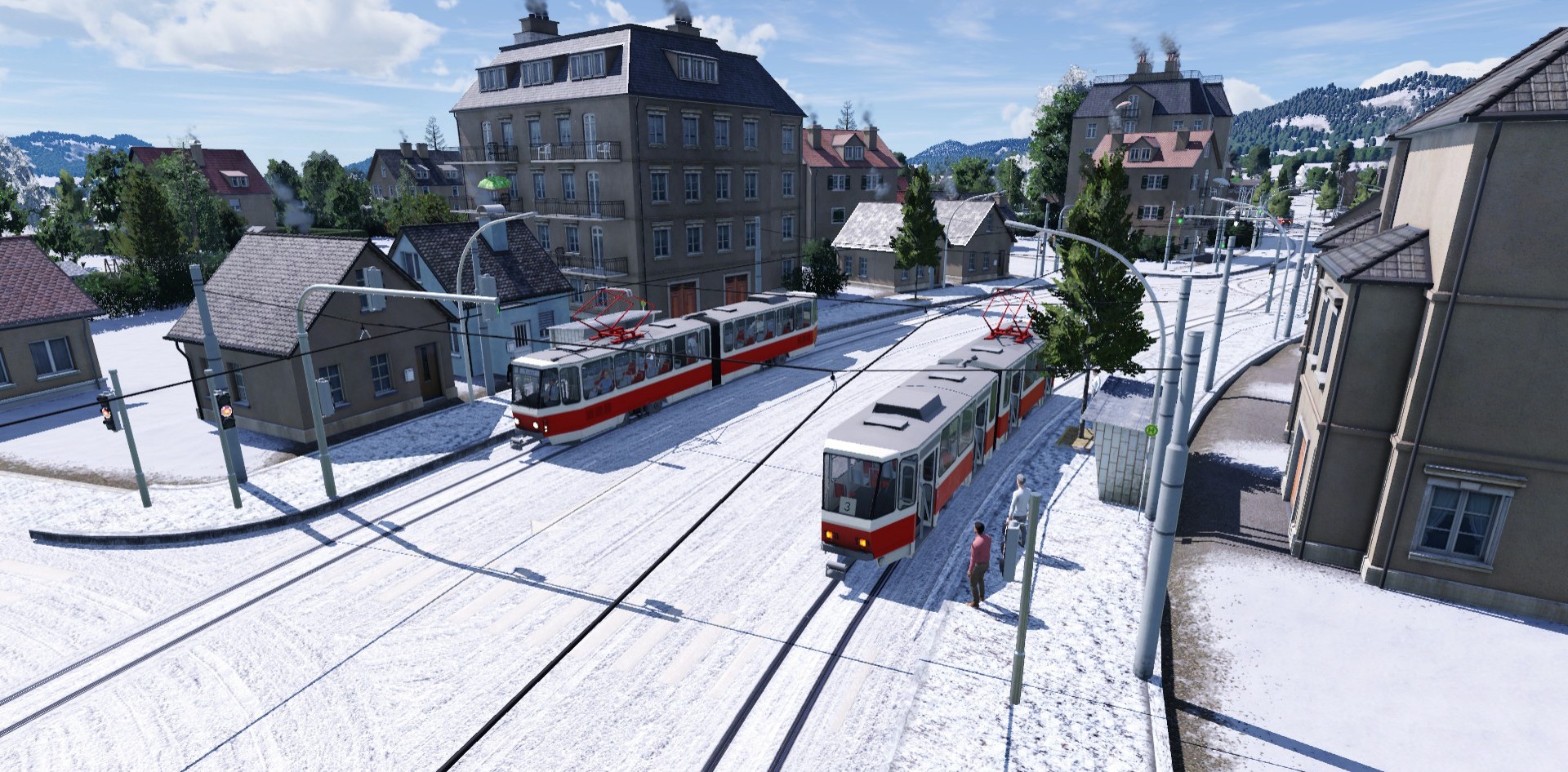 Tatras in der winterlichen Stadt