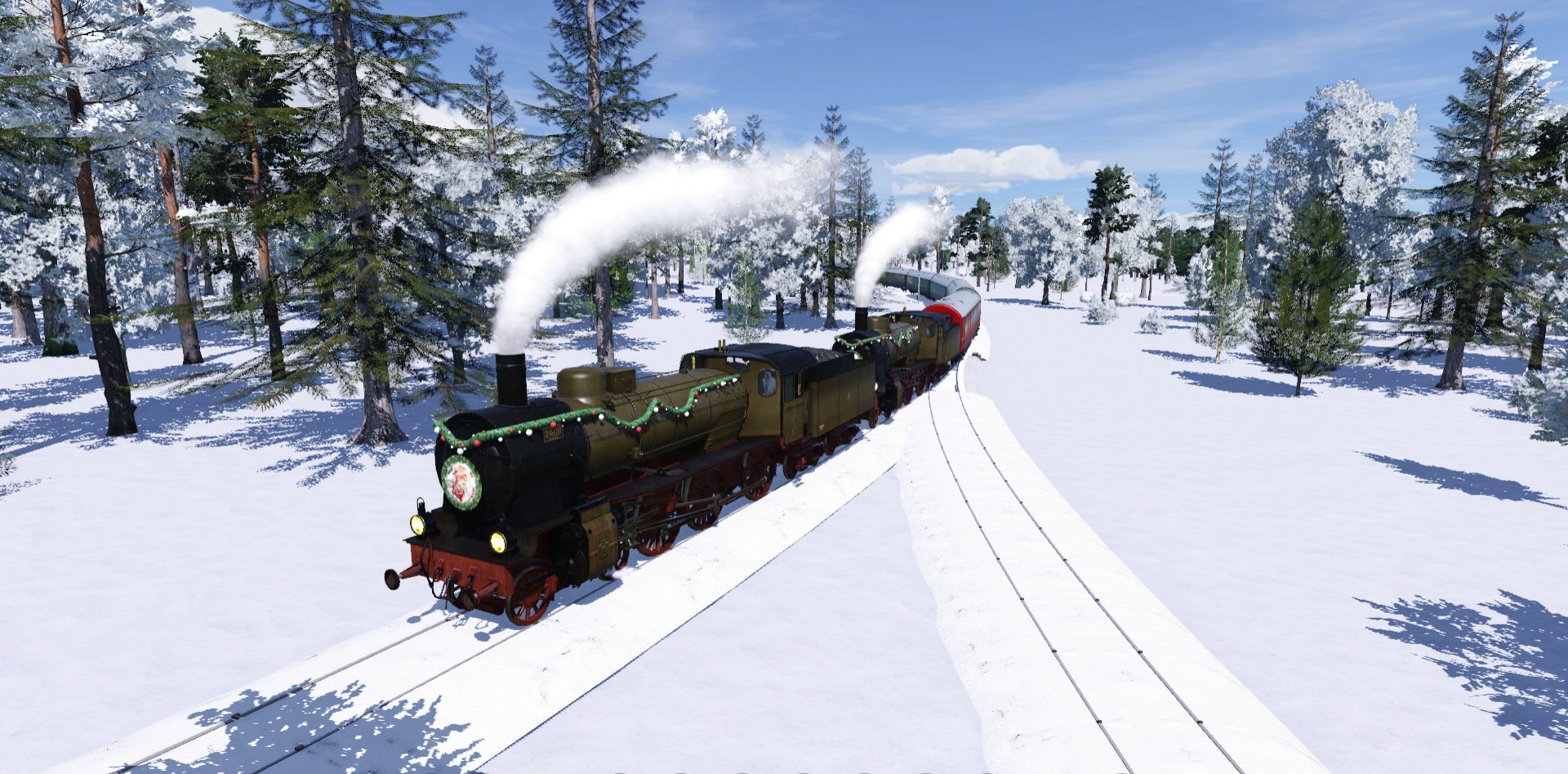 Der Weihnachtsexpress ist auch unterwegs.