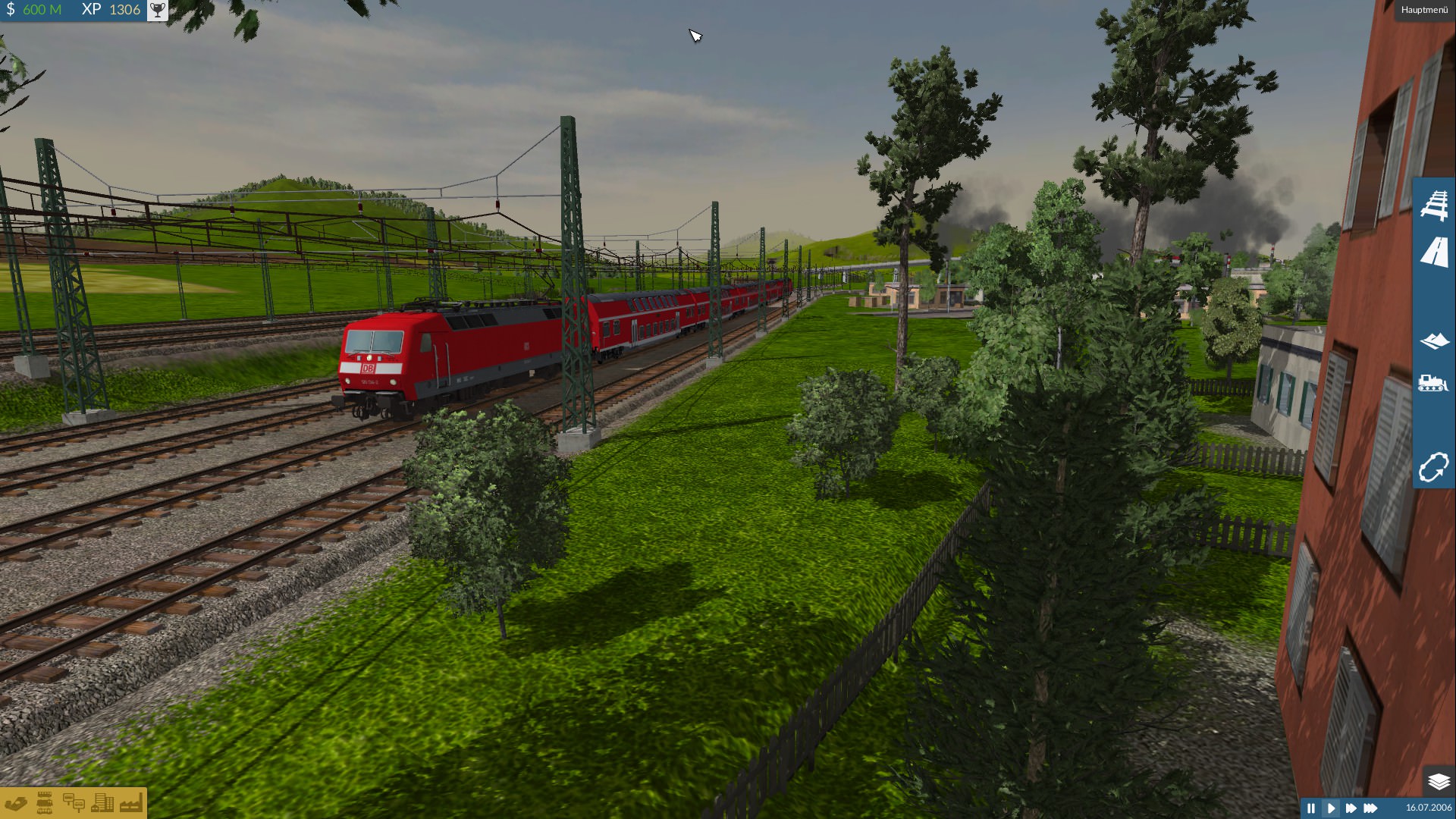 Sicht auf den Express vom Vorgarten aus