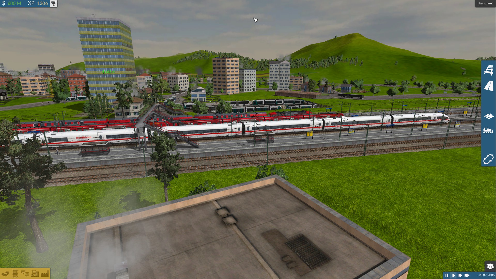 Sicht auf denn Bahnhof von einer Fabrik aus