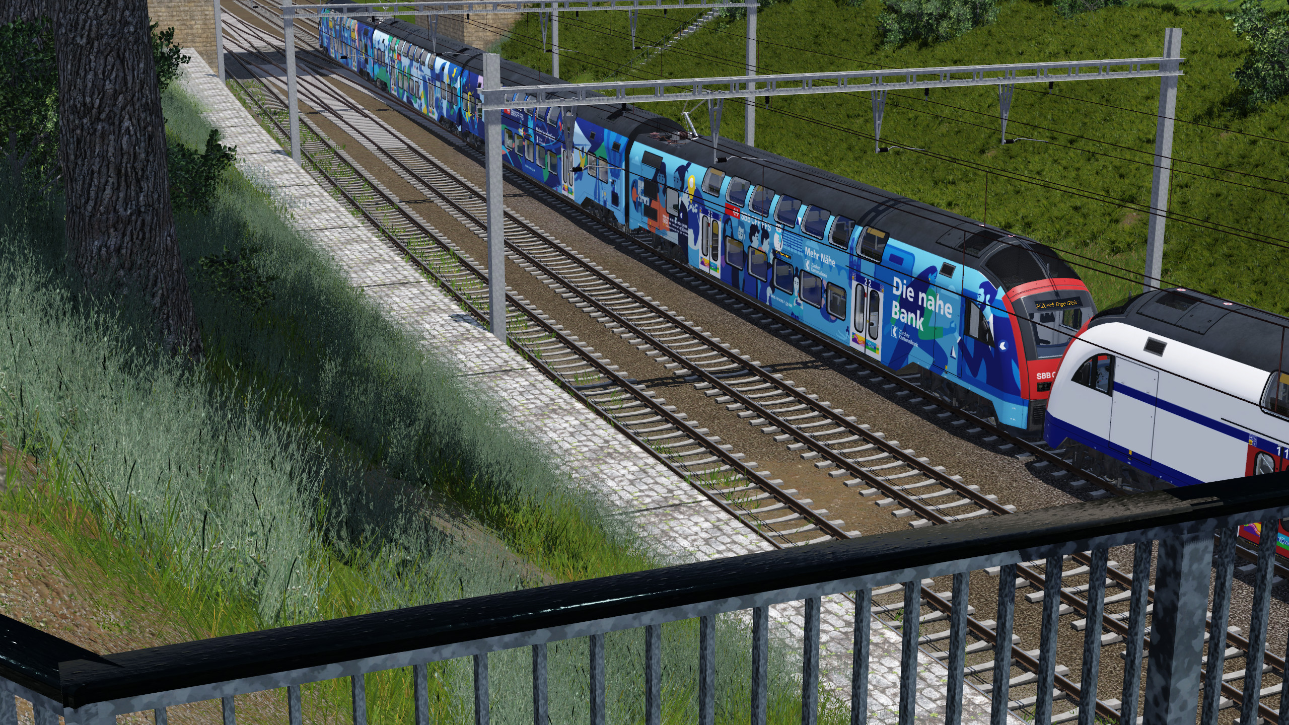 RABe 514 in der KZB Lackierung auf dem Weg zum Bahnhof Enge