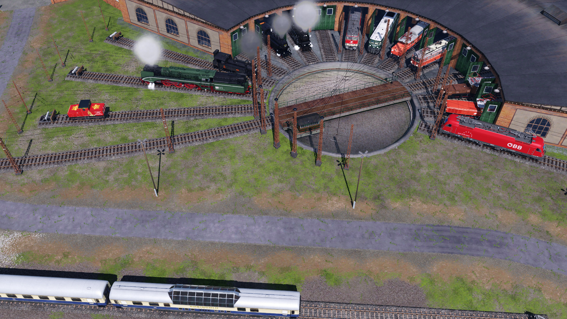 OBB Ringlokschuppen mit eigenbau OL-spinne (inkl. bild von oben) inspiriert von Bahnhof Attnang Puchheim und Umgebung