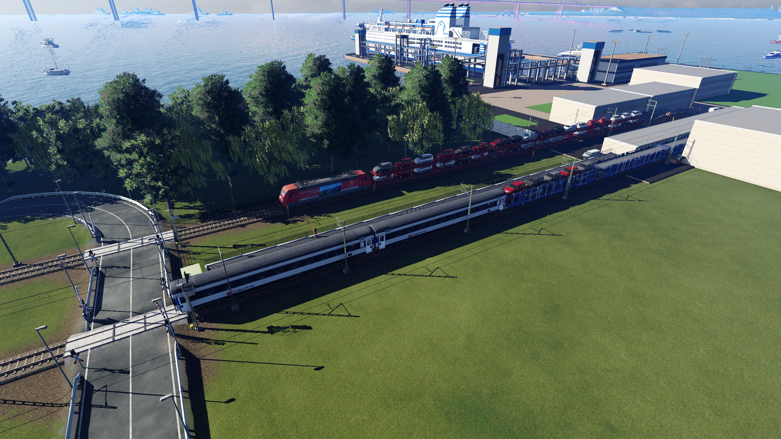 Fährhafen mit Fernvehrkehrsanschluss