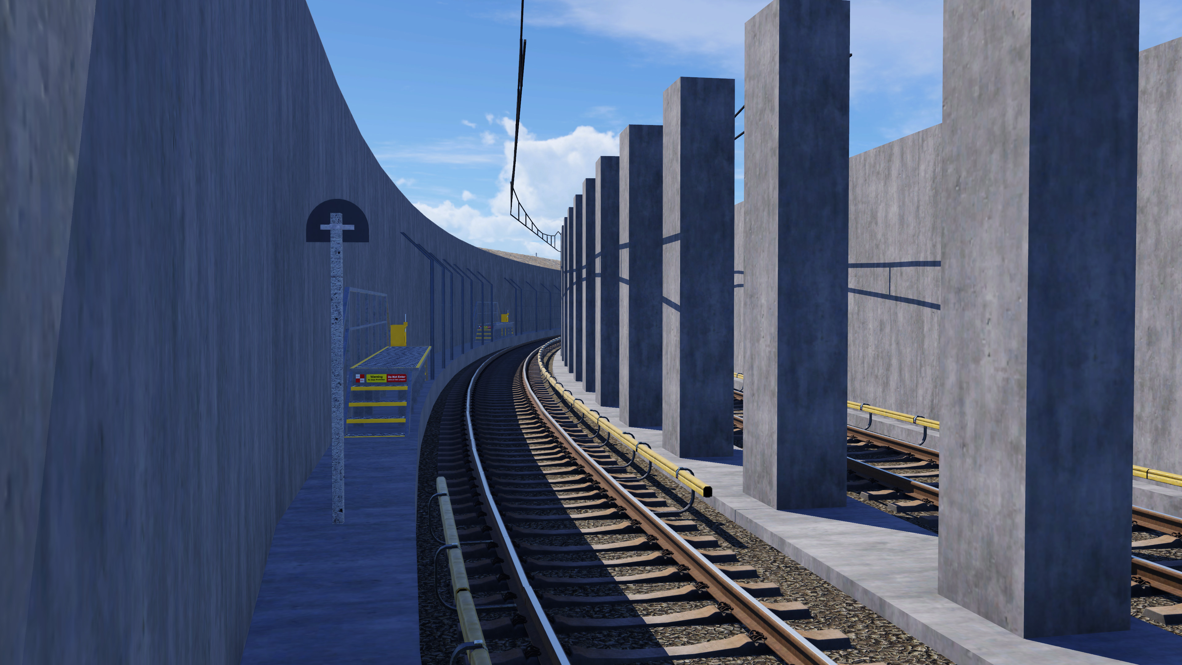 Underground Metro Station with Transition Curves and Realistic Radii
