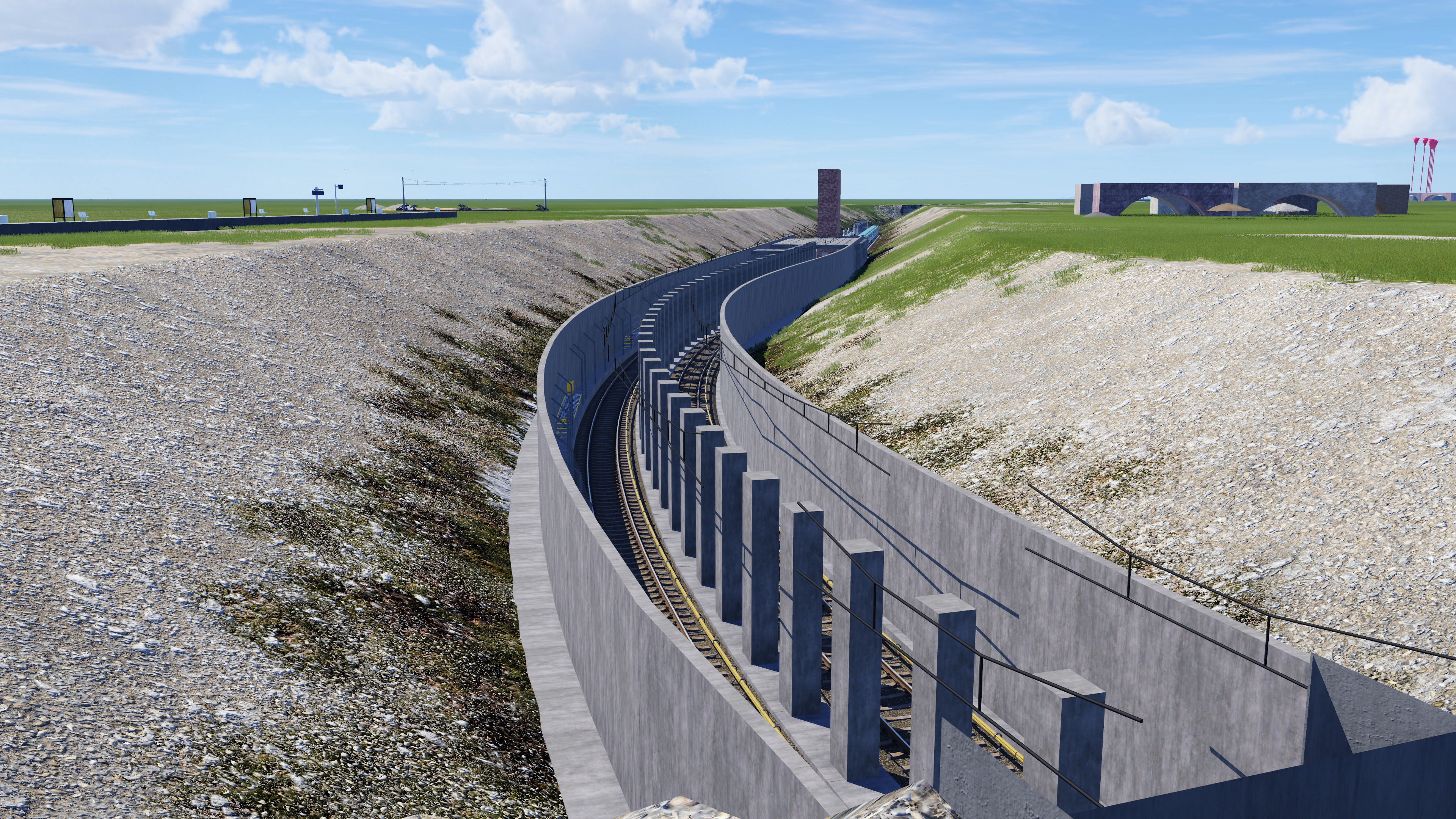 Underground Metro Station with Transition Curves and Realistic Radii