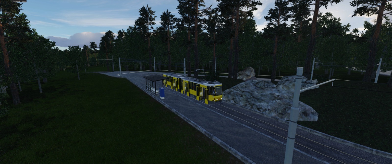 Straßenbahn am frühen Morgen