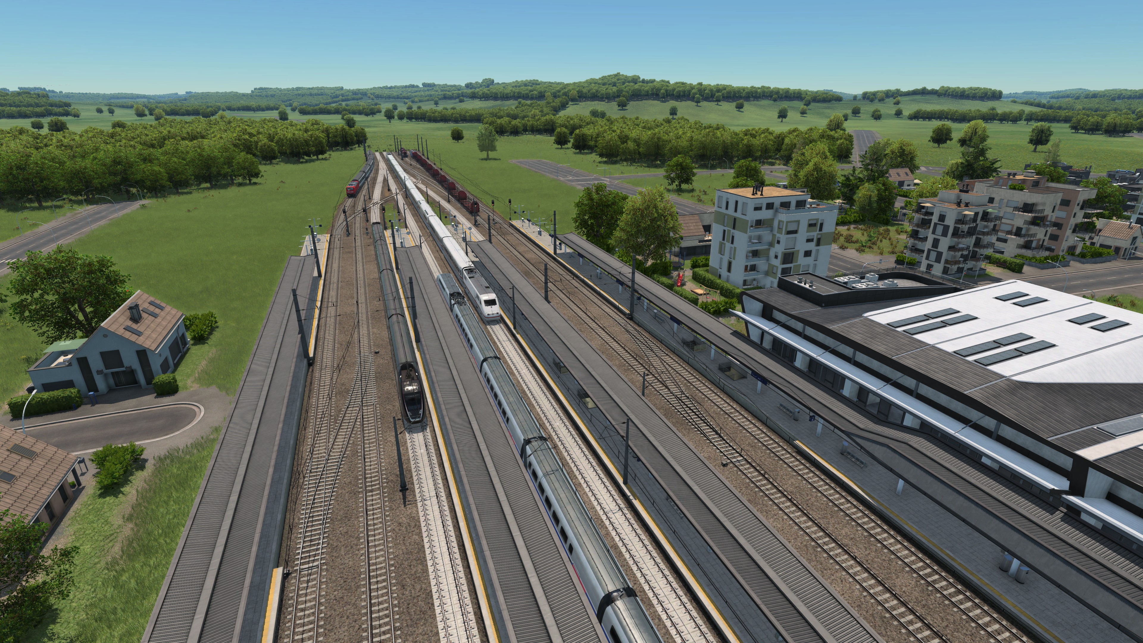 Bahnhof - seitlicher Blick auf Gleisvorfeld
