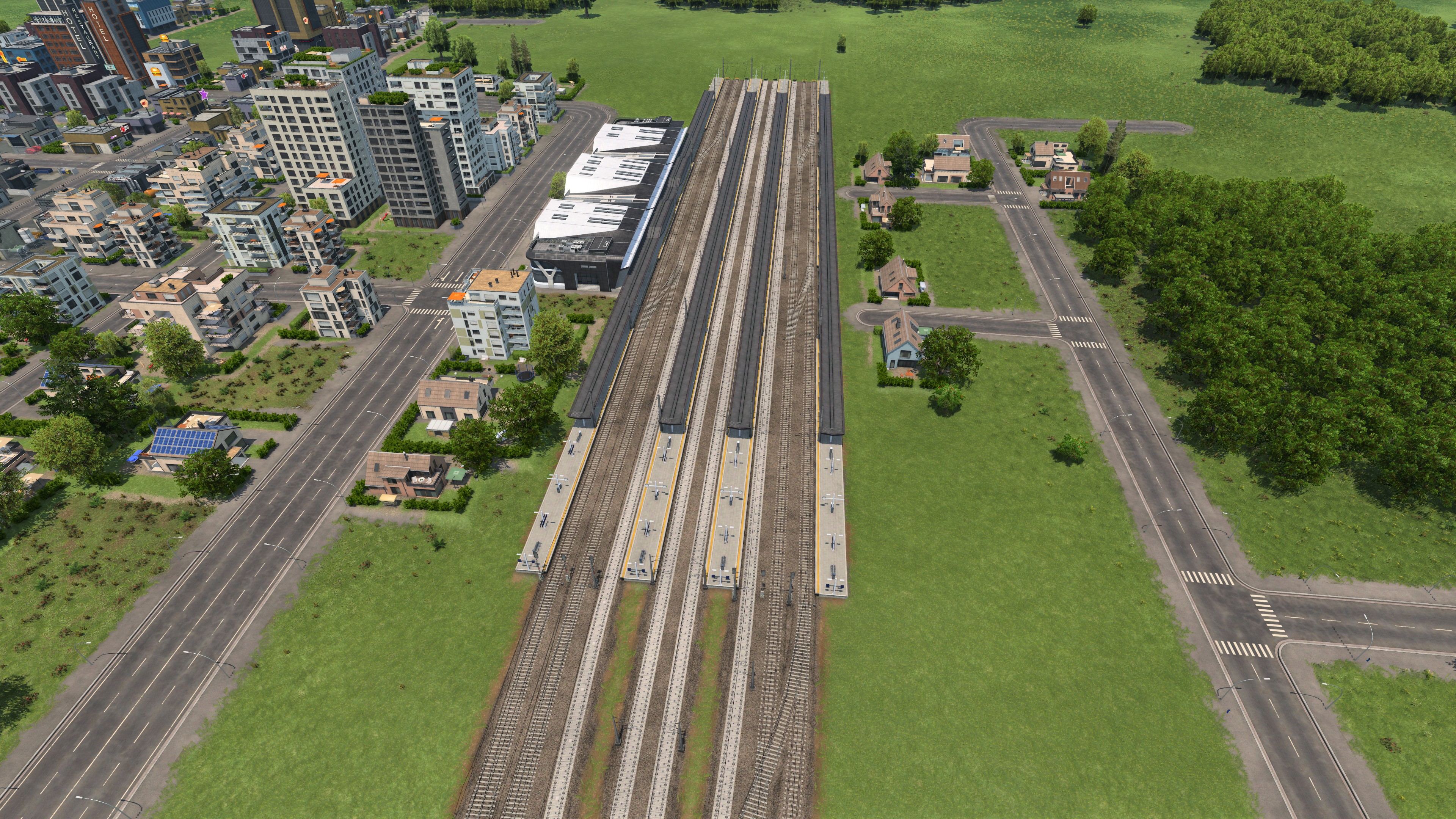 Bahnhof mit Gleisbett