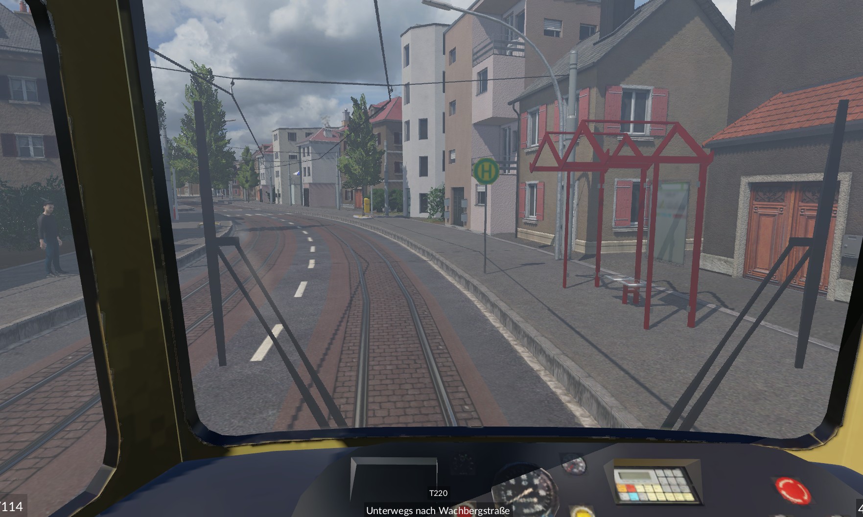 Mitfahrt in einer Tram,