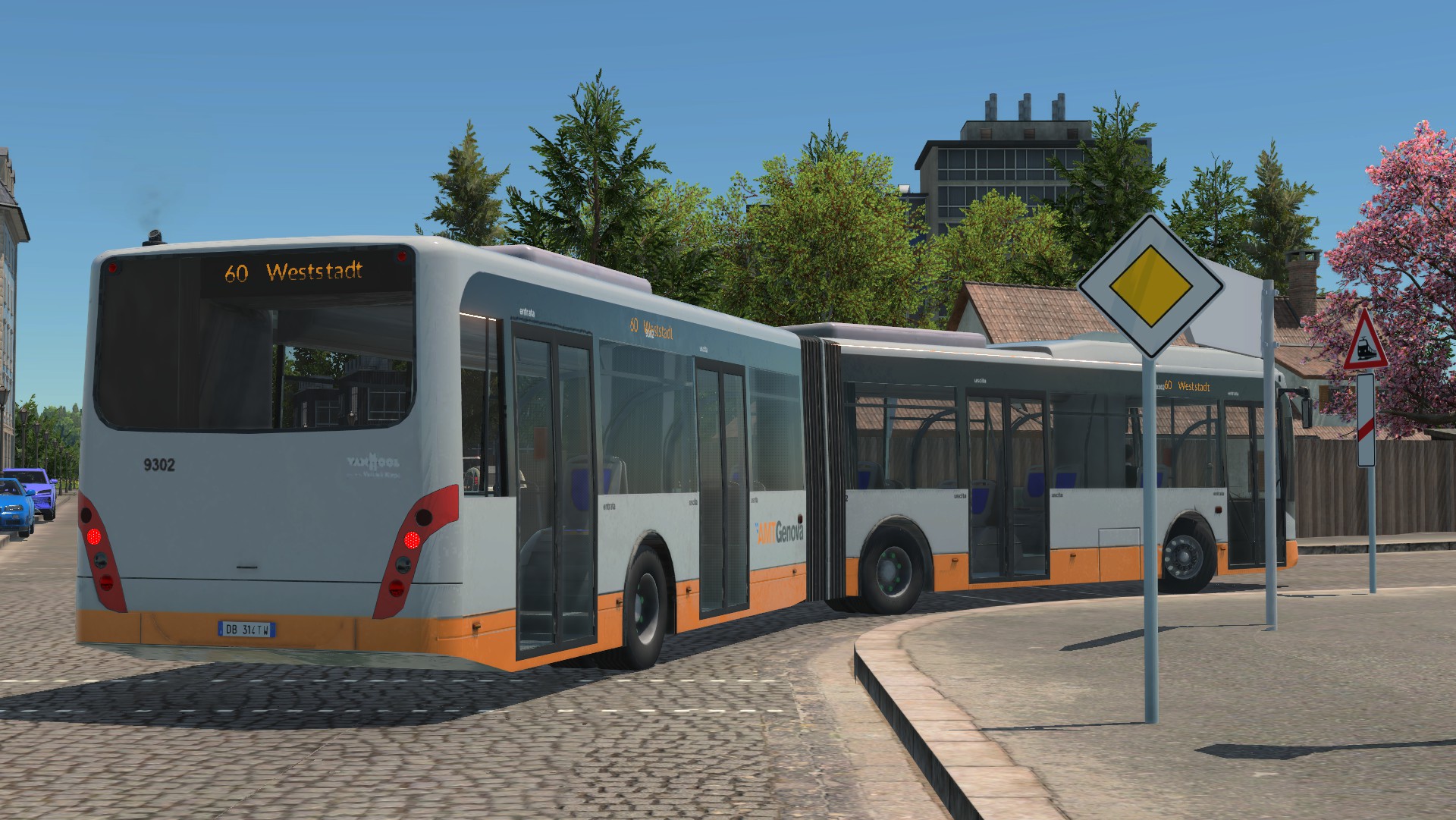 Ein VanHool auf den Weg in die Weststadt von Rahdau.