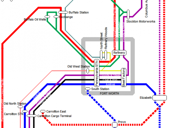 Fort Worth Liniennetzplan