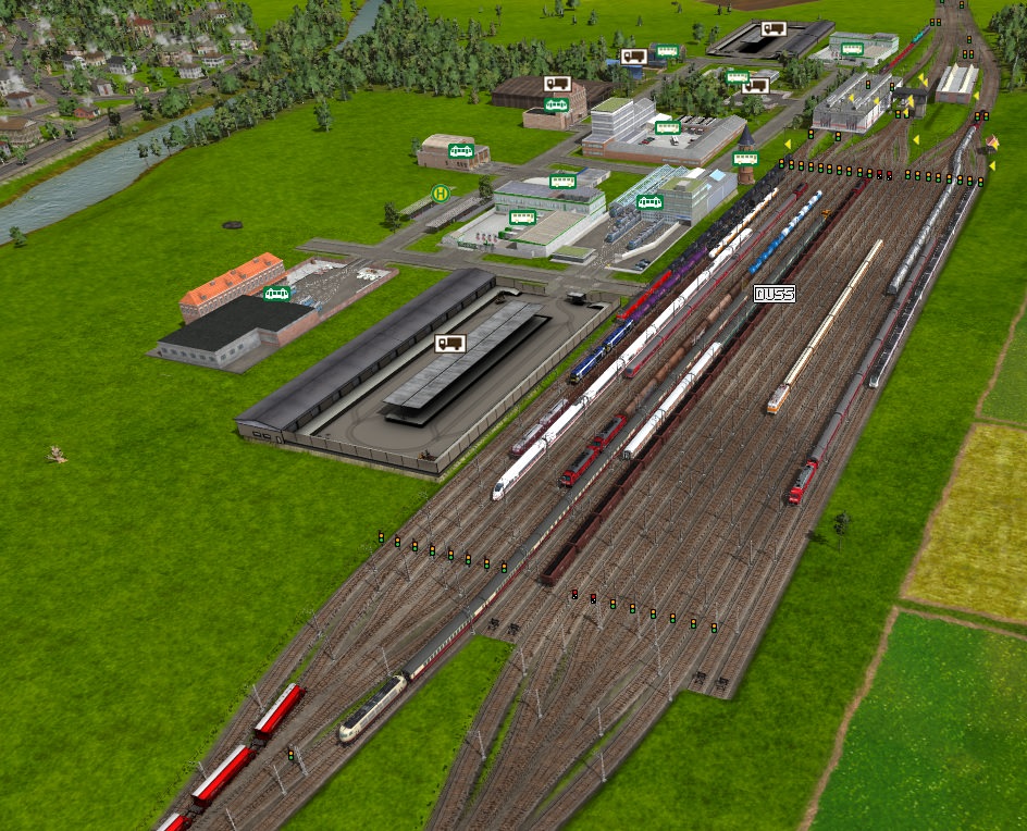 Großer Rangierbahnhof mit "Spitzkehre" als Bahnhof (1)