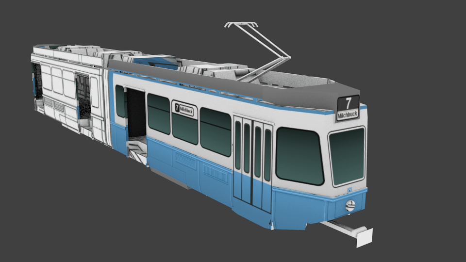 Tram 2000, Testrender Textur