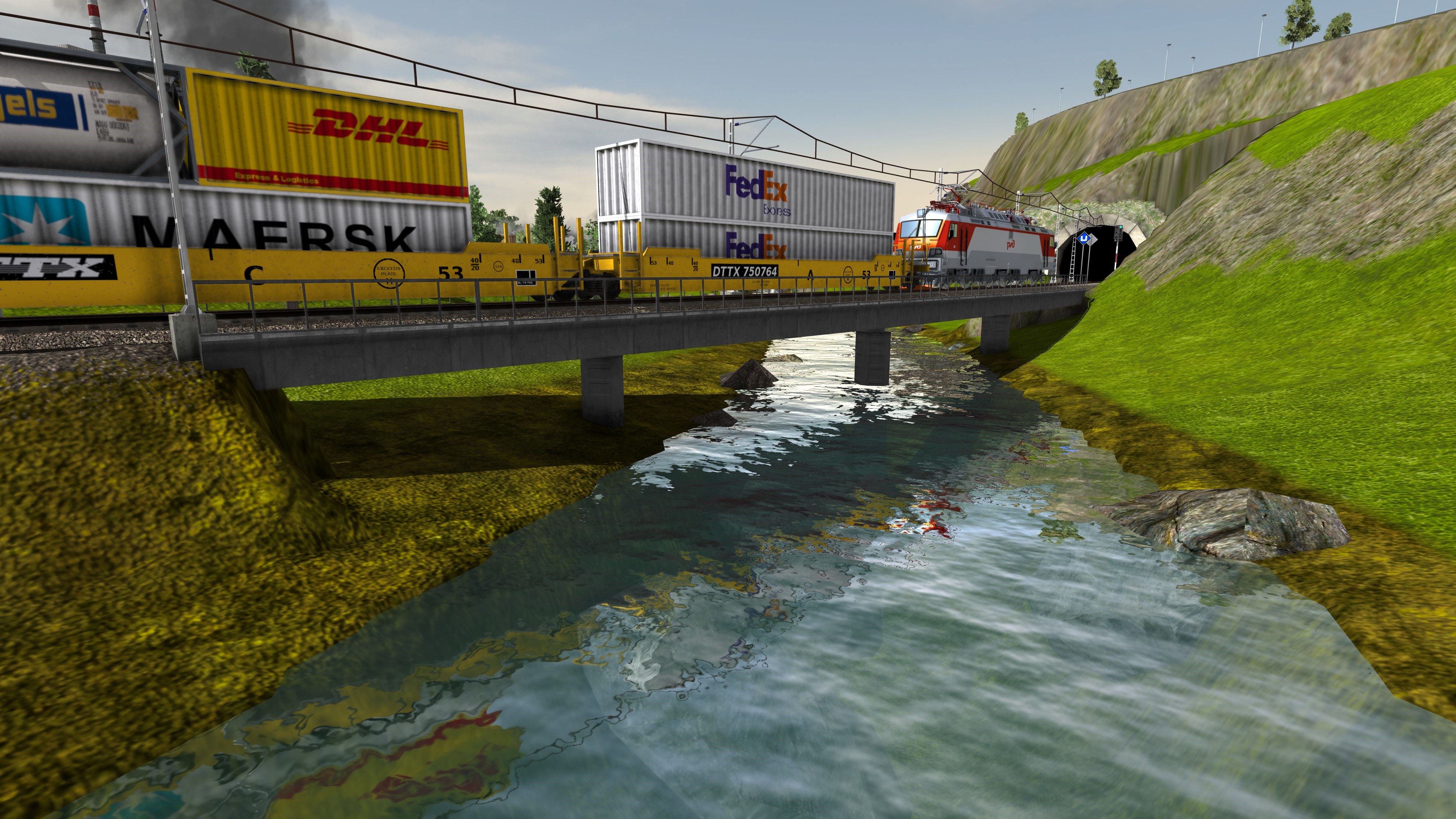 RŽD ЭП20 010 mit Containerzug - 4K-Auflösung