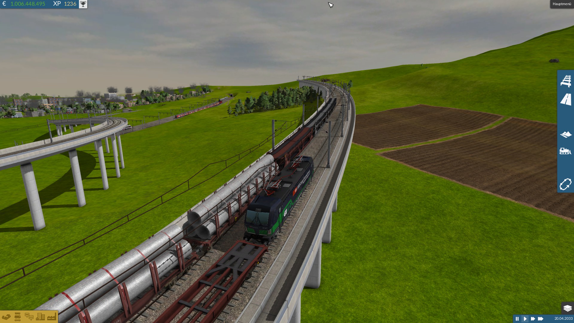 Zug auf der Güterbahn bei Remseck