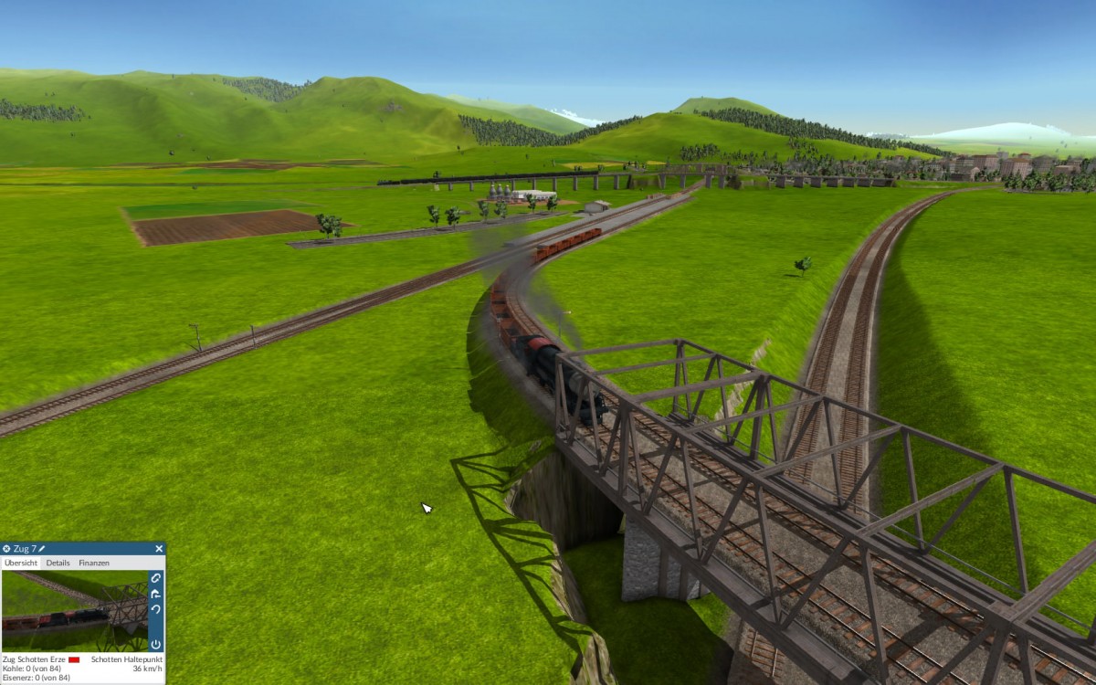 Erz-Zug auf dem Weg zu den Bergwerken