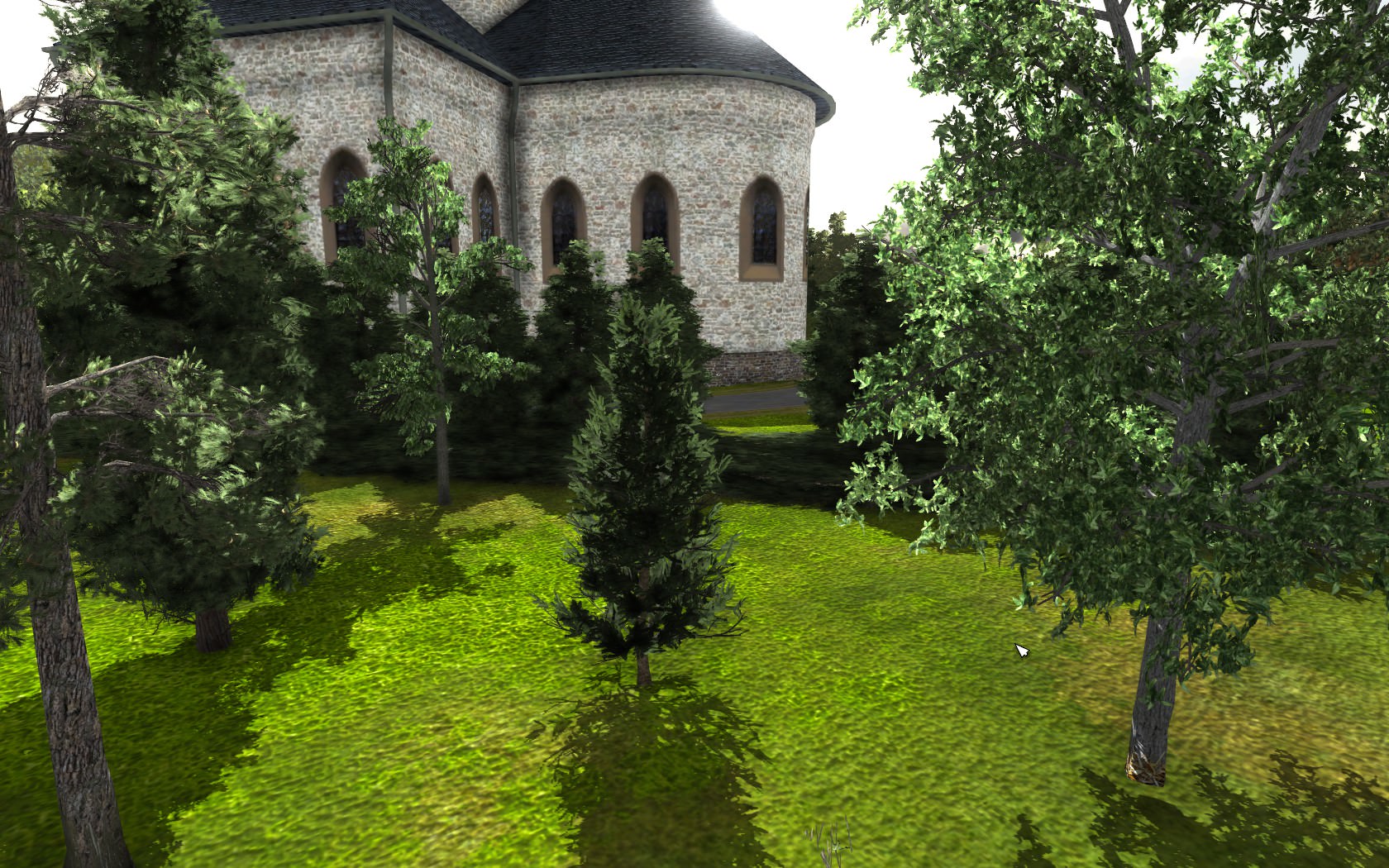 Apsis und Ostflügel vom Friedhof aus