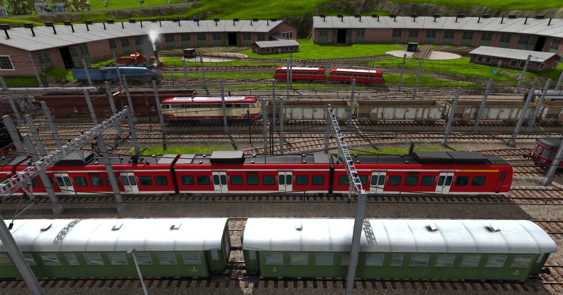Bahnhofsvorfeld Worthing mit Betriebswerk von Süden (unbearbeitet)