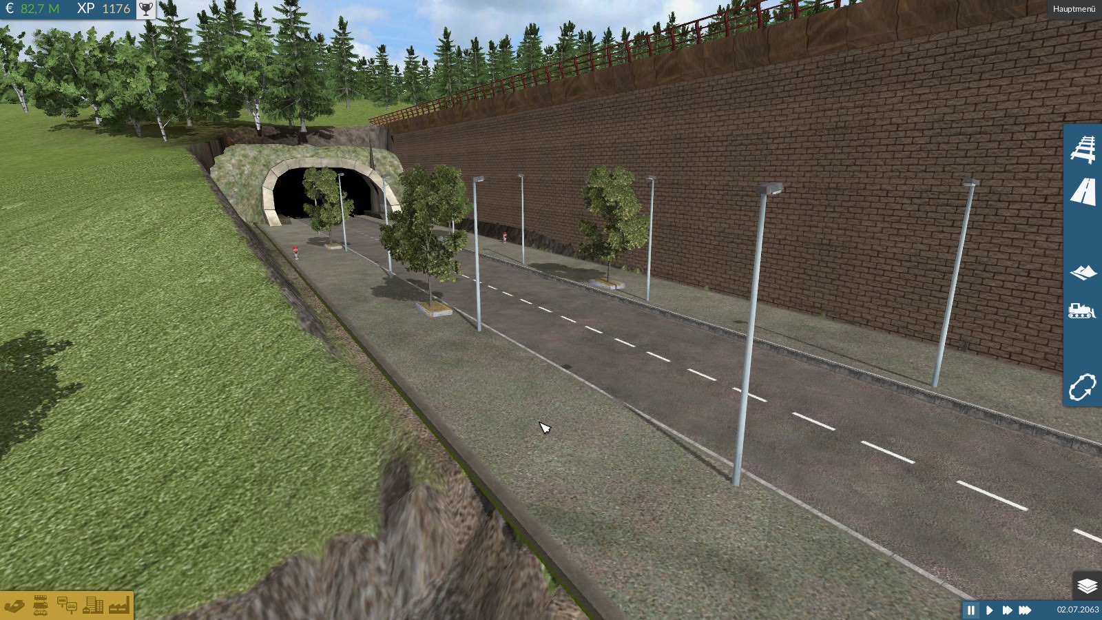Dammwand zum Tunnel