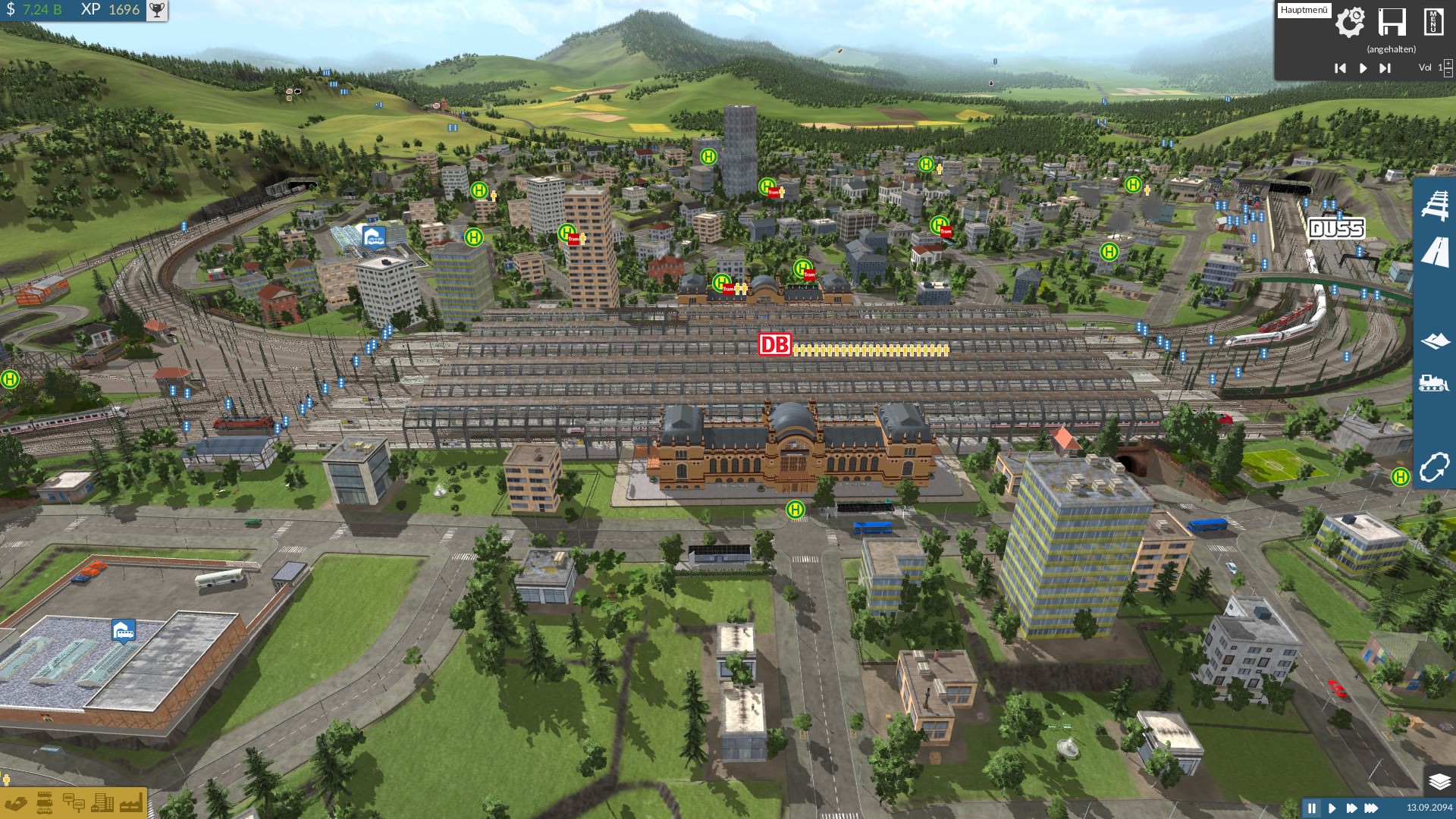 Hauptbahnhof der deutschen Map-Hälfte
