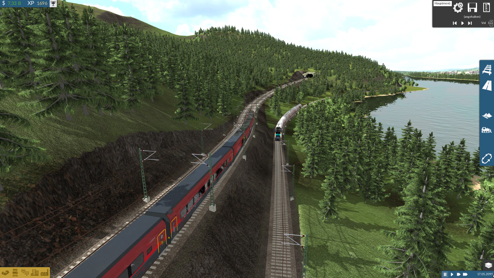 Railjet und Güterzug