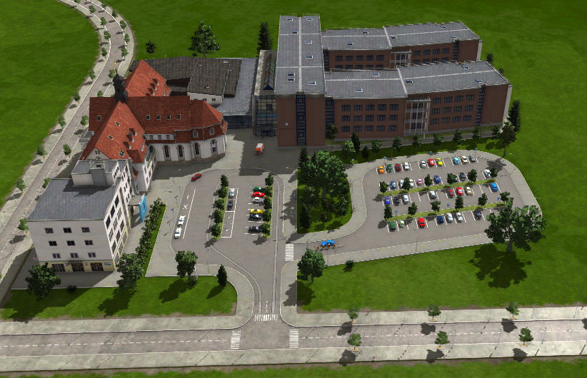 Herz-Jesu_Krankenhaus Fulda als Bus- und Tram-Station / BALD ALS DOWNLOAD