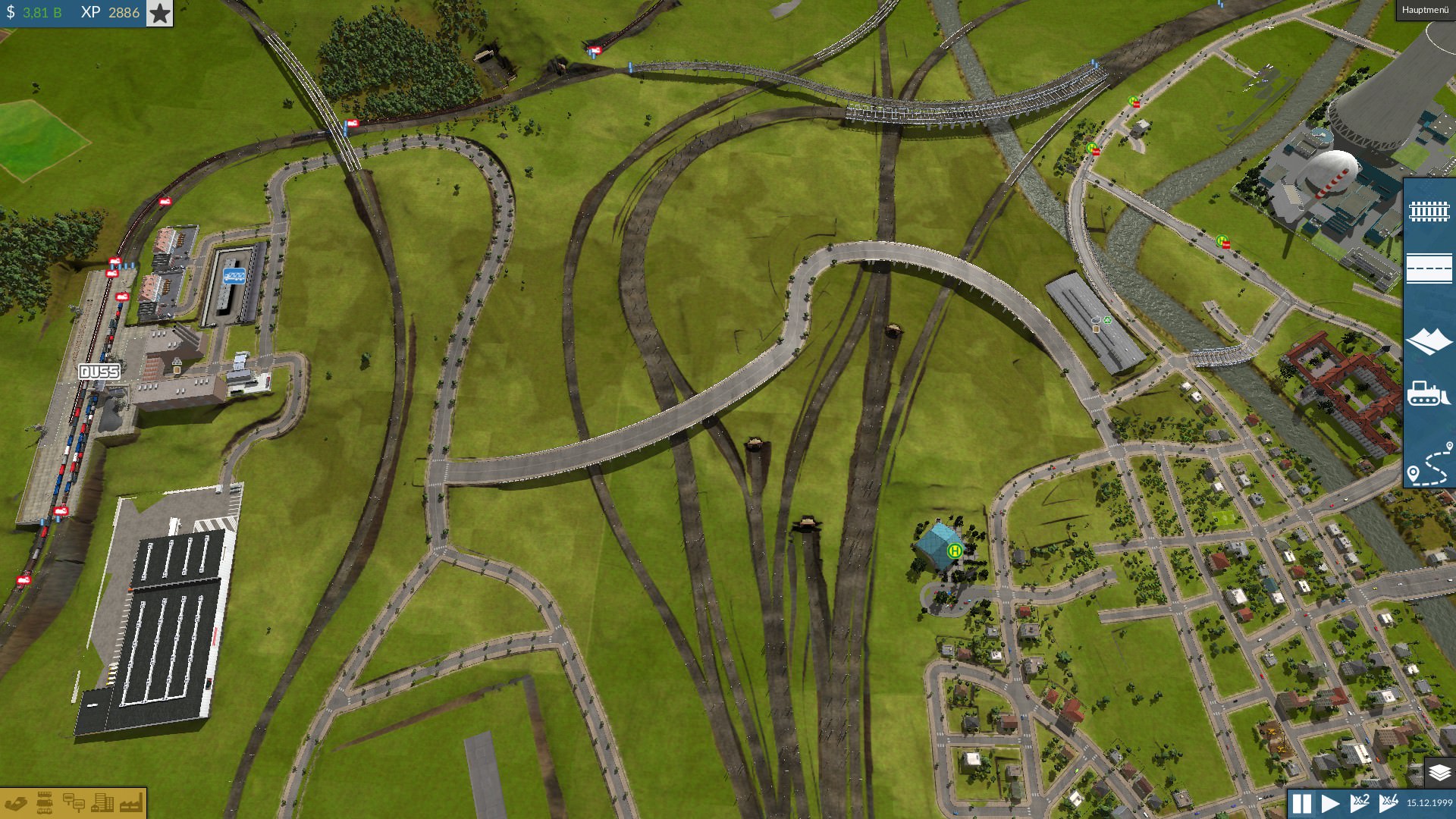 Schienenkreutz Barsinghausen Hauptbahnhof und Straßenführung mitten durch.