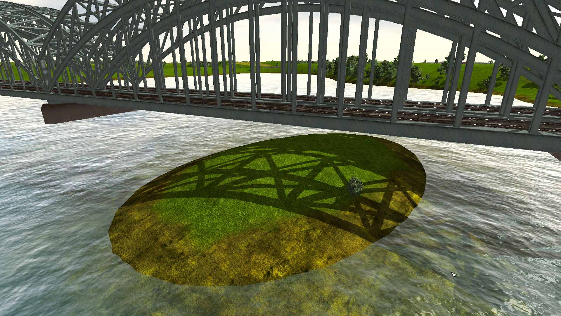Insel unter Brücke, kann das gutgehen ?