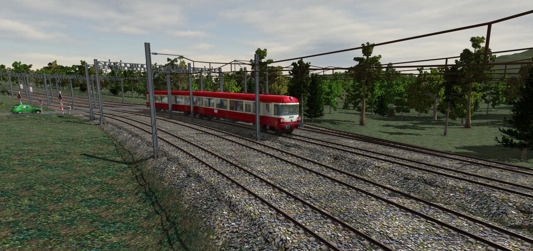 autorail caravelle enter in the train station