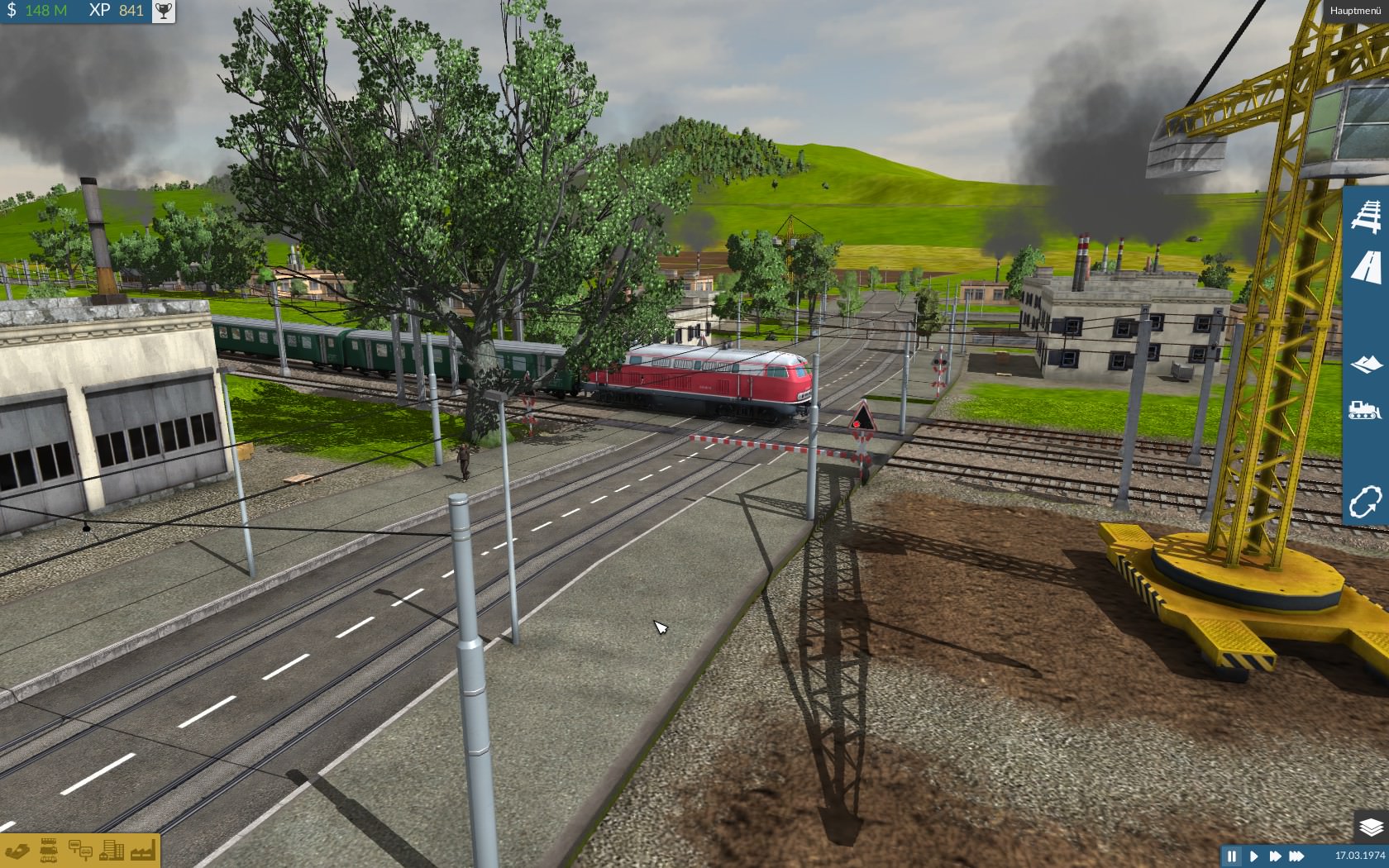 Am Bahnübergang wird Gebaut