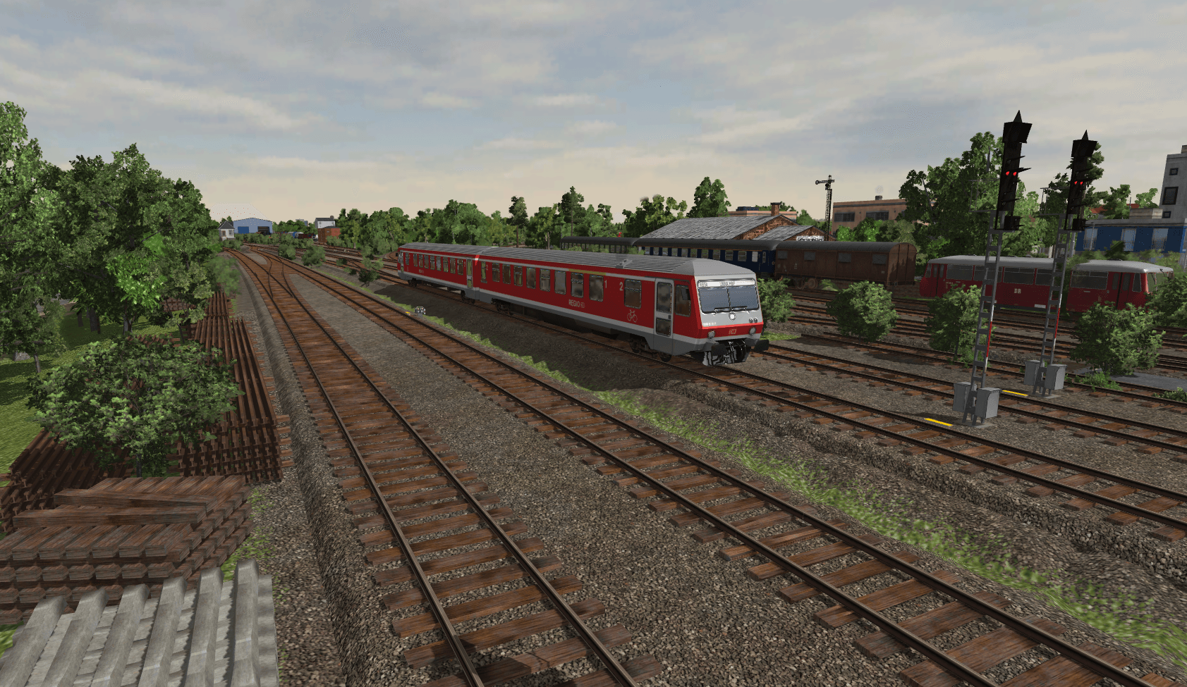 BR 628 als RB 10 Einfahrt in Treffurt Hauptbahnhof