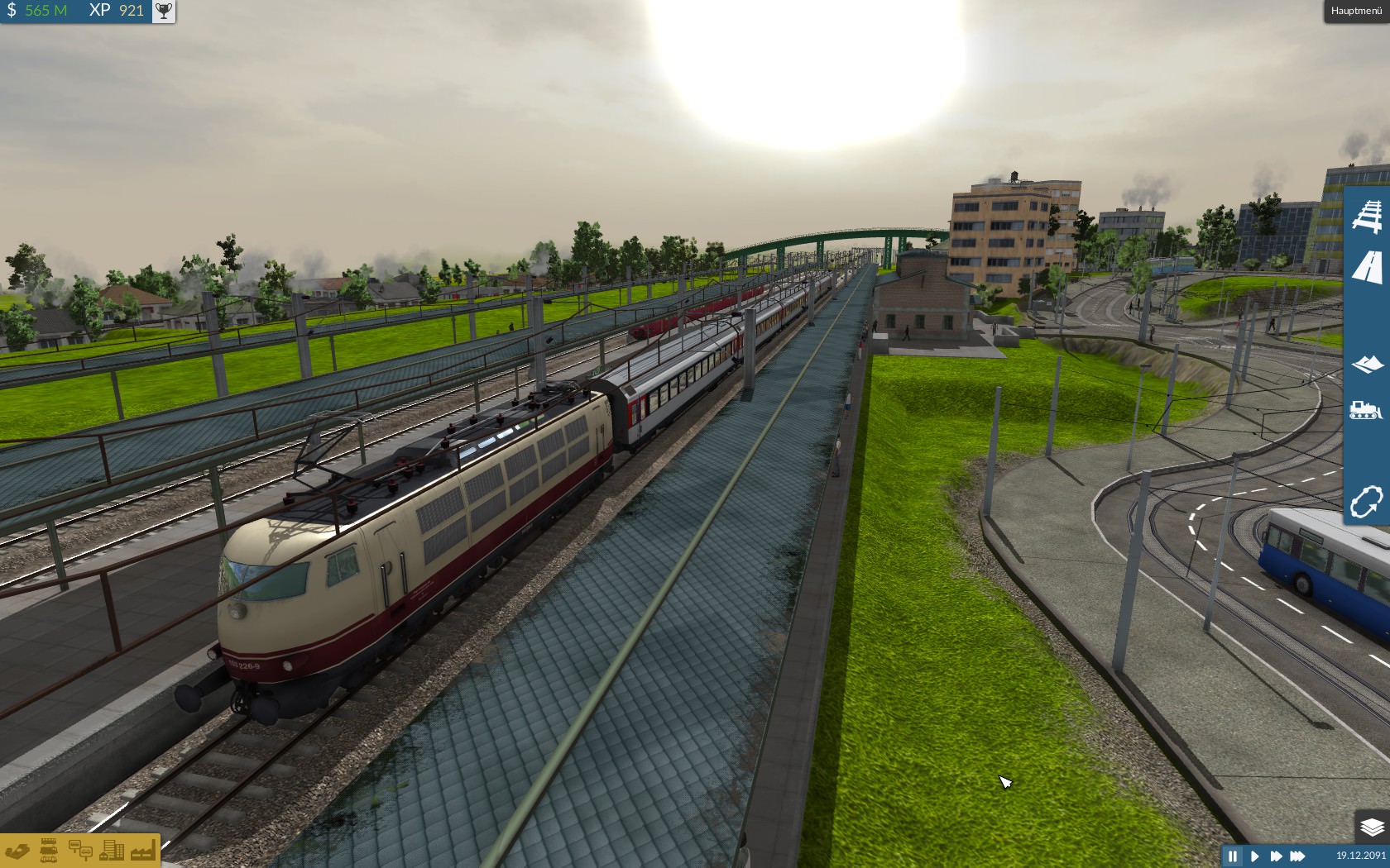Abfahrt in Abendsonne