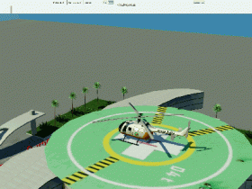 [Dynamic helicopter landing test 02][GIF] - Hospital for Transportfever