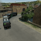 Doppelgelenkbus in der Burg