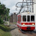 Meterspurbahnhöfe mit Schotterbahnsteigen