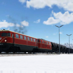 2050.18 mit 2143.23 mit ihrem Güterzug warten auf die Abfahrt in Schwarzau!