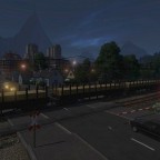 Bahnübergang bei Nacht