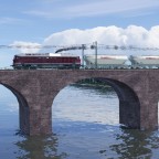 Eine Ludmilla mit Körnern auf dem Fluss