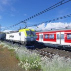 BR 193 Captrain mit Kesselwagen und eine BR 420 3er Traktion auf meiner Karte