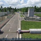 Grenzübergang mit Betonsperre