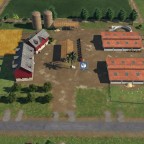 Feldbahn fährt auf Bauernhof und Industrieanlage "Lebensmittelfabrik"