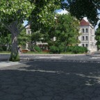 Blick auf die Schulhaus Einfahrt