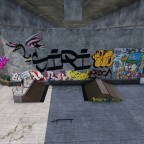 Skatepark under a viaduct. // Skatepark unter einem Viadukt.