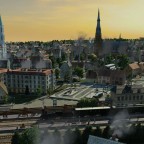 Blick vom Bahnhof ins Stadtzentrum.