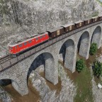 Rhätische Bahn Schmittentobelviadukt 35m hoch (ziehbar).
