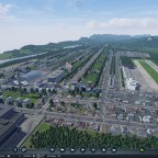 Sicht auf den Flughafen der ersten Stadt