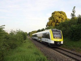 SWEG Lint54 Triebwagen zwischen Ulm- Aalen